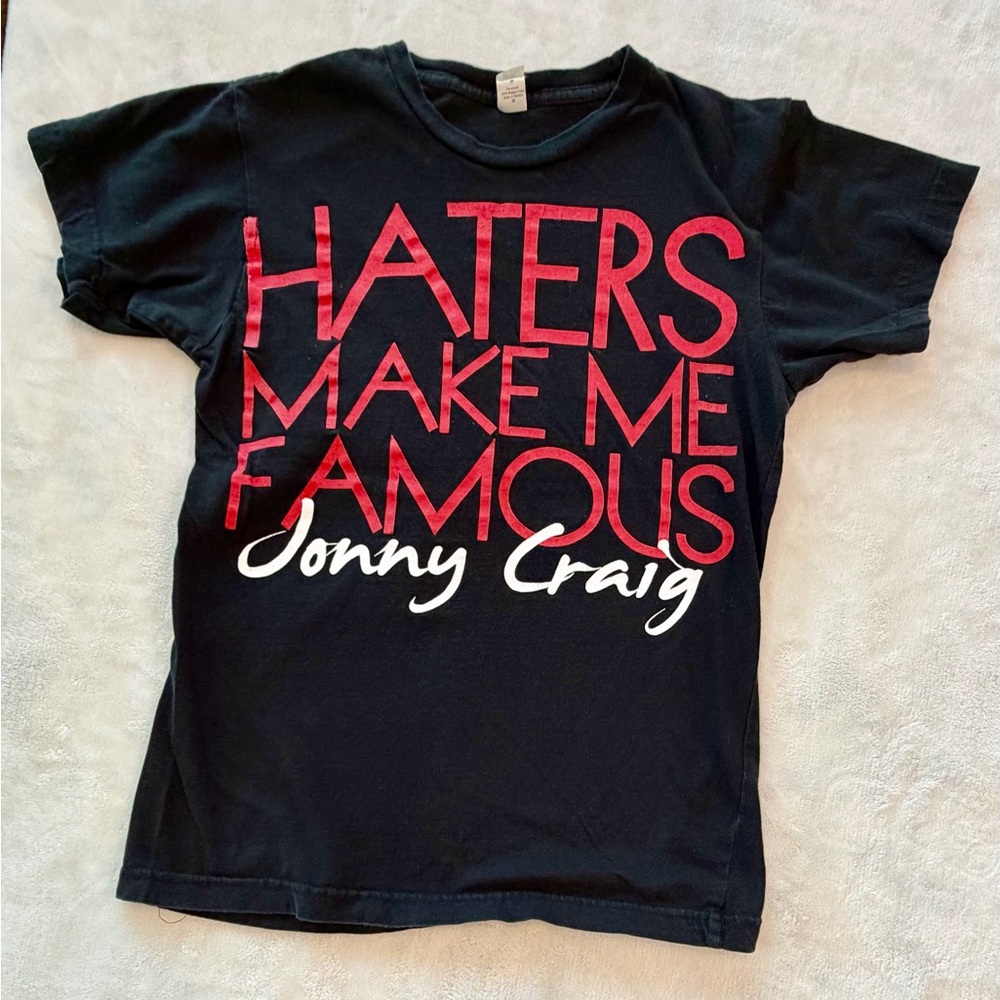 Jonny Craig Graphic Band T Shirt Women XSmall Black Haters Make Me Famous Tour - Picture 5 of 5